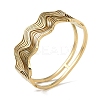 304 Stainless Steel Hollow Wavy Hinged Bangles for Women BJEW-U002-13G-1