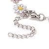 Enamel Daisy Link Chains Bracelet BJEW-P271-01P-06-4