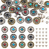 24 Sets 12 Colors Alloy Synthetic Stone Beads Buttons BUTT-TA0001-22-1