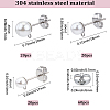 304 Stainless Steel Stud Earring Findings EJEW-SP0001-17L-2