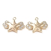 Brass with Clear Cubic Zirconia Charms KK-G474-02G-1