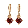Heart Brass Micro Pave Cubic Zirconia Hoop Earrings EJEW-D318-02KCG-4