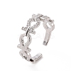 Clear Cubic Zirconia Hollow Out Open Cuff Ring RJEW-G283-13P-1