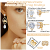 12 Pairs 2 Style Diamond Shape Brass with Cubic Zirconia Stud Earring Findings KK-BBC0012-72-2