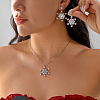 Alloy Rhinestone Snowflake Pendant Necklace & Stud Earrings Set for Women FS-WGDD9A4-04-2
