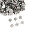 Tarnish Resistant 316 Surgical Stainless Steel Flat Round Blank Peg Stud Earring Settings STAS-R073-06B-4