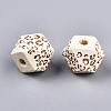 Painted Natural Wood Beads WOOD-T021-51C-12-2