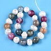 Dyed Natural White Jade Round & Natural Cultured Freshwater Pearl Grooved Potato Beads Strands PEAR-N019-05-3