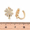 Brass Micro Pave Clear Cubic Zirconia Cuff Earrings EJEW-T047-73G-3