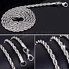 BENECREAT 10Pcs 304 Stainless Steel Rope Chain Necklaces for Men Women NJEW-BC0001-07-4