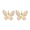 Brass Clear Cubic Zirconia Peg Bails KK-P271-13G-1