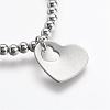 Tarnish Resistant 304 Stainless Steel Pendants Stretch Bracelets BJEW-JB02739-03-3