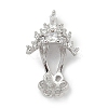 925 Sterling Silver Pave Clear Cubic Zirconia Flower Pendant Bails STER-P068-02P-1