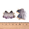Natural Druzy Agate M Shape Link/Connector Charms G-T144-65-3