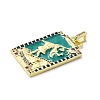 Brass Micro Pave Cubic Zirconia Pendants with Enamel KK-H458-03G-13-2