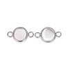 201 Stainless Steel Cabochon Connector Settings STAS-F191-15S-A-3