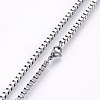 Non-Tarnish 304 Stainless Steel Box Chain Necklaces NJEW-F226-05P-05-2