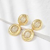 Brass Micro Pave Clear Cubic Zirconia Stud Earrings EJEW-H154-10B-G-2