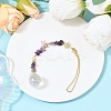 Round Glass & Natural Amethyst Chips Hanging Suncatchers HJEW-JM04209-02-2