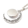 Glass Religion Fairy with Crescent Moon Pendant Necklace LS-NJEW-P270-01A-3