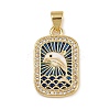 Brass Micro Pave Cubic Zirconia Pendants KK-D424-21D-G-1