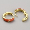 Enamel Hoop Earrings with Clear Cubic Zirconia EJEW-WH0004-39B-3