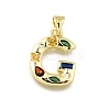 Brass Micro Pave Clear Cubic Zirconia Pendants KK-G521-01G-G-01-1