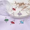 10Pcs 5 Colors Alloy Enamel Pendants ENAM-YW0002-90-5