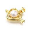 Heart with Arrow Rack Plating Brass Pendants KK-M079-23G-2