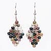 Natural Indian Agate Dangle Earrings EJEW-JE02449-01-1