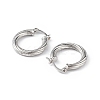 Brass Grooved Ring Hoop Earrings for Women EJEW-L234-087P-2