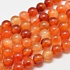 Round Natural Red Agate Bead Strands G-M257-10mm-26-1