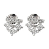 925 Sterling Silver Clear Cubic Zirconia Stud Earrings EJEW-Q032-01C-P-4