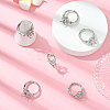 6Pcs Adjustable Brass Micro Pave Clear Cubic Zirconia Finger Ring Components ZIRC-BBC0003-43-4