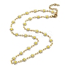 Ion Plating(IP) 304 Stainless Steel Flower Link Chain Necklace with Enamel NJEW-E098-01G-1