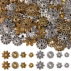 240Pcs 8 Styles Tibetan Style Alloy Flower Bead Caps TIBE-SP0001-26-1
