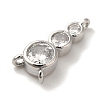 Rack Plating Brass Pave Clear Cubic Zirconia Flat Round Beaded Chandelier Component Links KK-U027-02P-2