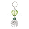 Tree of Life Alloy & Natural Green Aventurine Chips Pendant Keychain KEYC-JKC00594-2