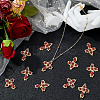 12Pcs Rack Plating Light Gold Alloy Rhinestone Pendants RELI-DC0001-01-5