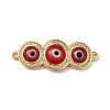 Handmade Lampwork Evil Eye Connector Charms ZIRC-L102-10G-3