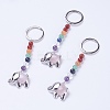 Natural Rose Quartz Chakra Keychain KEYC-P040-E07-1