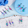 20Pcs Number 0~9 Synthetic Turquoise Chip & Acrylic Beaded Locking Stitch Markers HJEW-SC0001-54-4