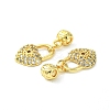 Rack Plating Eco-Friendly Brass Micro Pave Clear Cubic Zirconia European Dangle Charms KK-K330-46G-3