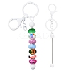 Baking Paint Alloy and Brass Bar Beadable Keychain for Jewelry Making DIY Crafts DIY-YW0007-58G-1