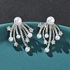 Fireworks Brass Micro Pave Cubic Zirconia Stud Earrings EJEW-G452-02P-1
