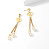 Retro Heart Tassel 201 Stainless Steel Stud Earrings LE0057-5