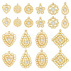 40Pcs 10 Styles Iron Rhinestone Pendants IFIN-TA0001-60-2