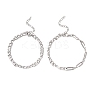 2Pcs 304 Stainless Steel Figaro Chains & Cuban Link Chains Bracelets Sets for Women BJEW-JB13276-2
