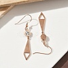 304 Stainless Steel Tie Dangle Earrings EJEW-Z129-19RG-3