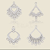 8Pcs 4 Styles 304 Stainless Steel Chandelier Component Links STAS-BBC0007-60-6